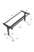 Stelaż biurka NY-A383 uchylny 155x58x72 czarny