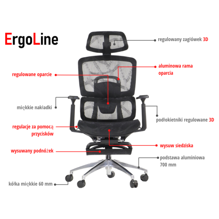 Fotel ErgoNew A1F z podnóżkiem