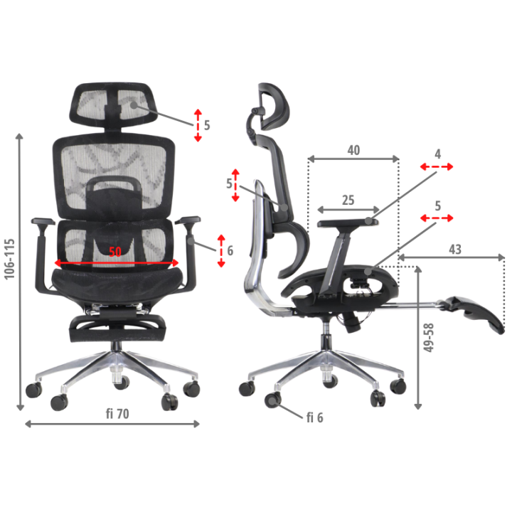 Fotel ErgoNew A1F z podnóżkiem