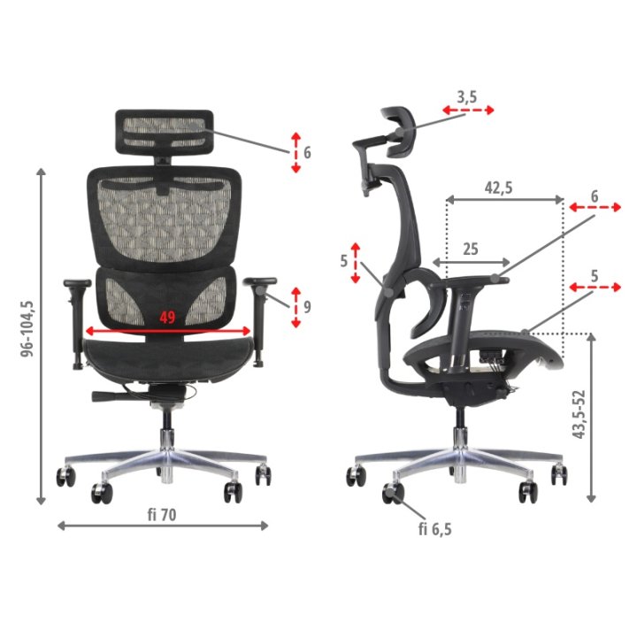 Fotel ErgoNew S1A(2) siedzisko siatkowe