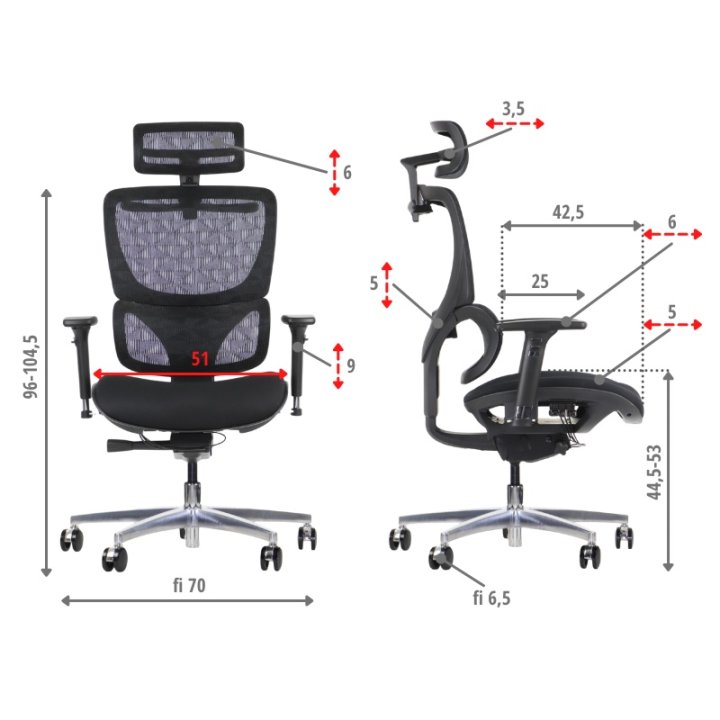 Fotel ErgoNew S1A(2) siedzisko tkaninowe