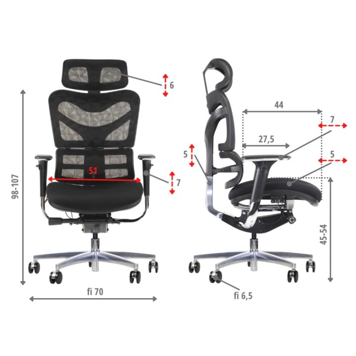 Fotel ErgoNew S7(2) siedzisko tkaninowe