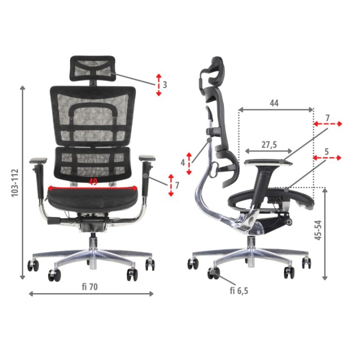 Fotel ErgoNew S8(2) siedzisko siatkowe