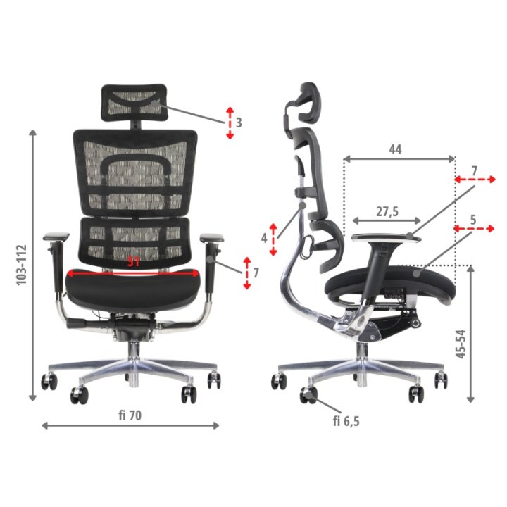 Fotel ErgoNew S8(2) siedzisko tkaninowe