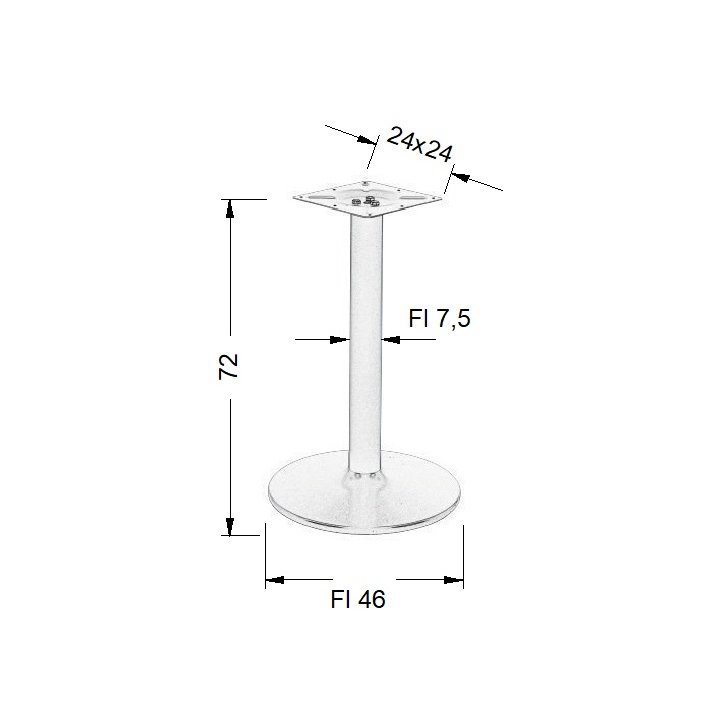 Podstawa do stolika metalowa NY-B006/72 - ∅ 46 cm, czarny