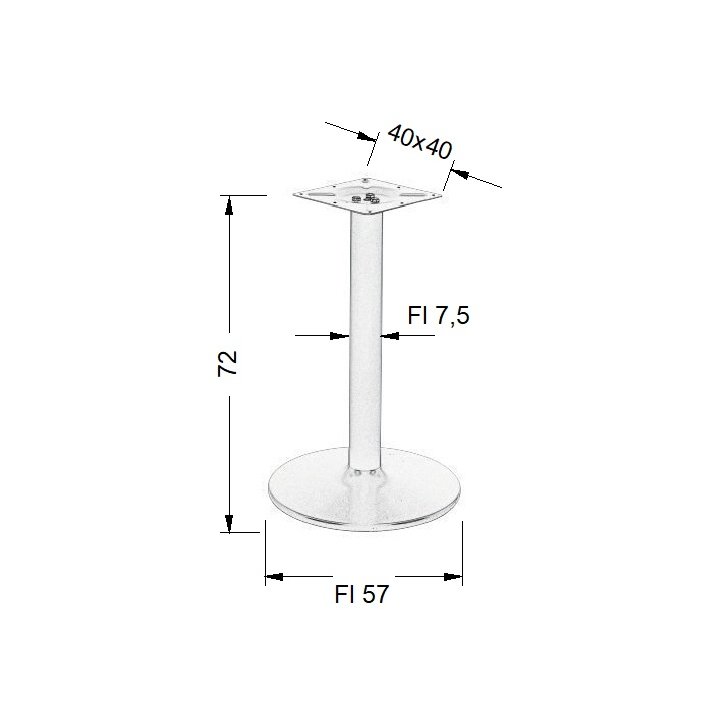 Podstawa do stolika metalowa NY-B006/72 - ∅ 57 cm, czarny