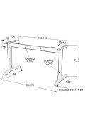 Stelaż biurka STL-01 z rozsuwaną belką - Aluminium