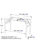 Stelaż biurka NY-A024 - 136x66 cm, alu