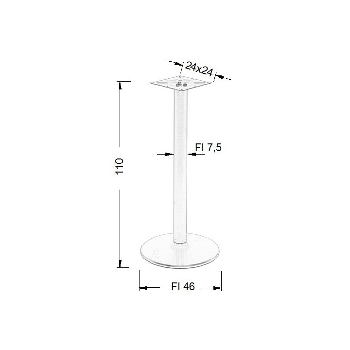 Podstawa do stolika metalowa NY-B006/110 - ∅ 46 cm, alu