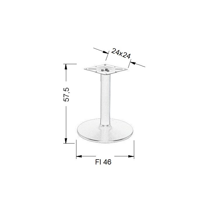 Podstawa do stolika chromowana NY-B005/57,5 - ∅ 46 cm, chrom