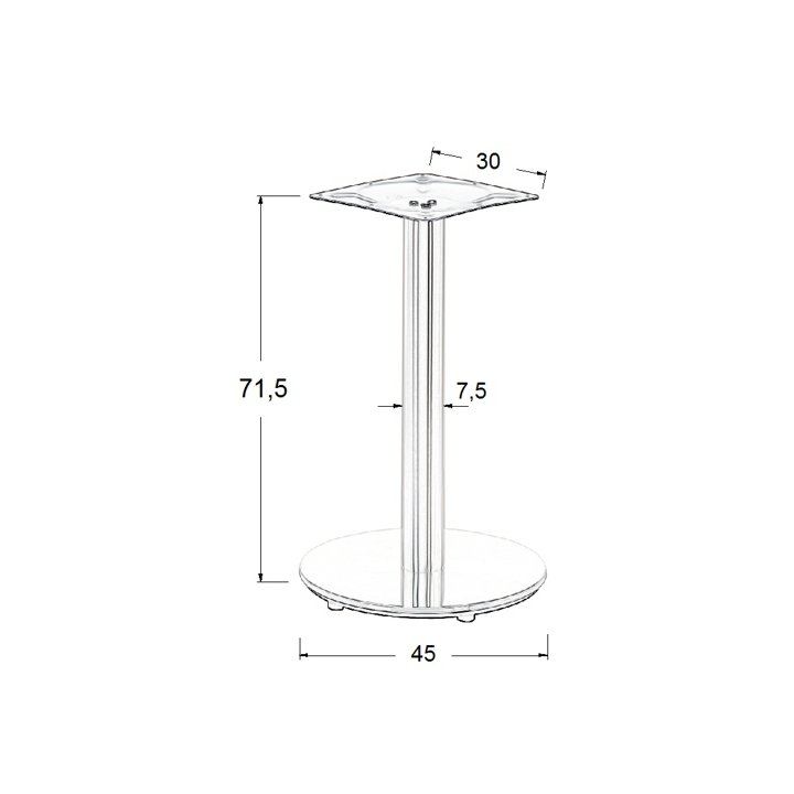 Podstawa do stolika ze stali nierdzewnej SH-2001-1/S szczotkowana - ∅ 45 cm