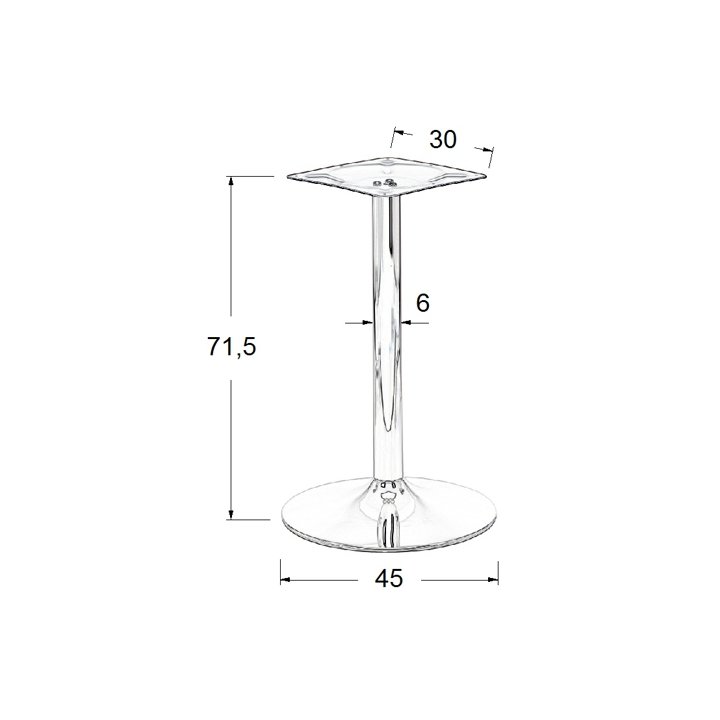 Podstawa do stolika chromowana SH-4005 chrom - ∅ 45 cm