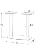 Podstawa do stolika metalowa SH-3052/B - 70x40 cm