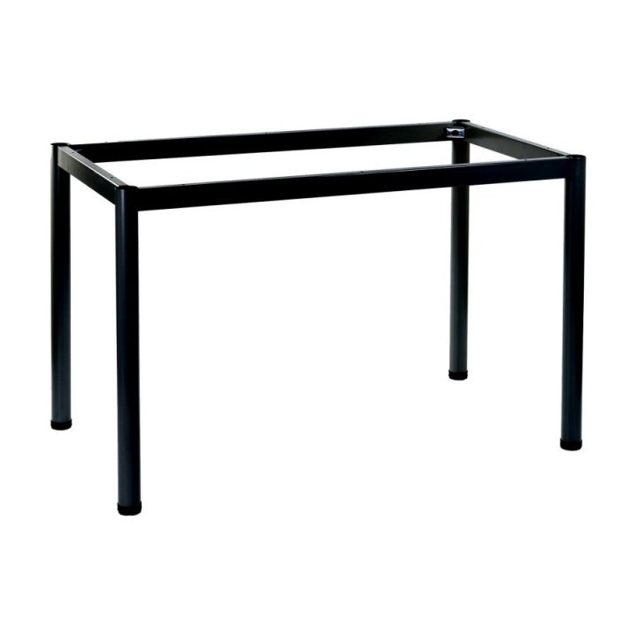Stelaż biurka z nogą okrągłą NY-A057/76/O - 76x76 cm, czarny