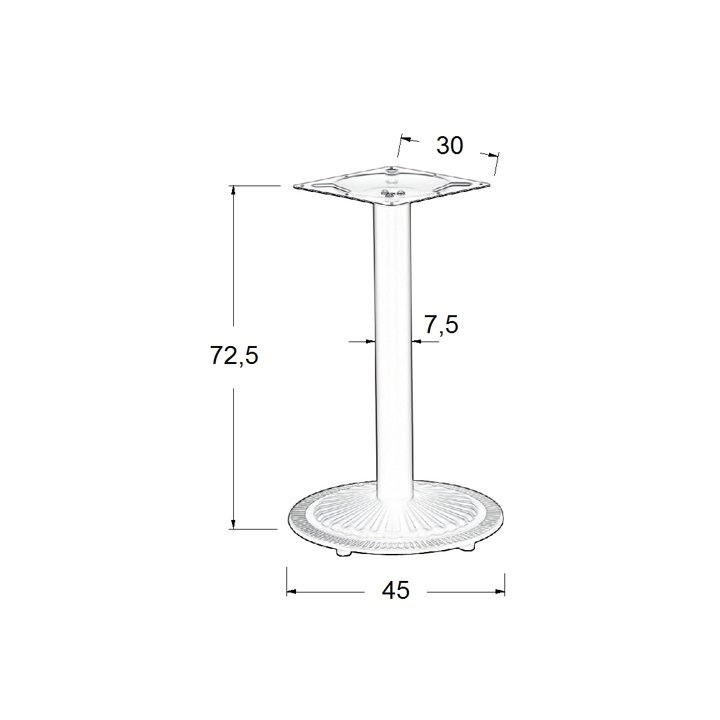Podstawa do stolika metalowa SH-4004-1/B - ∅ 45 cm