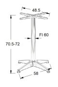 Podstawa do stolika aluminiowa SH-7003-1/A aluminium - 58x58 cm
