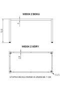 Stelaż biurka z nogą kwadratową NY-A057/76/K - 76x76 cm, czarny