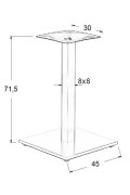 Podstawa do stolika ze stali nierdzewnej SH-2002-1/P/8 polerowana - 45x45 cm