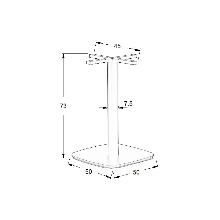 Podstawa do stolika metalowa SH-3050-3/A - 50x50 cm
