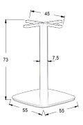 Podstawa do stolika metalowa SH-3050-4/B - 55x55 cm