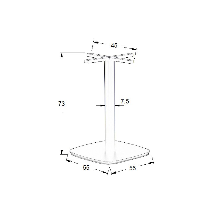 Podstawa do stolika metalowa SH-3050-4/B - 55x55 cm