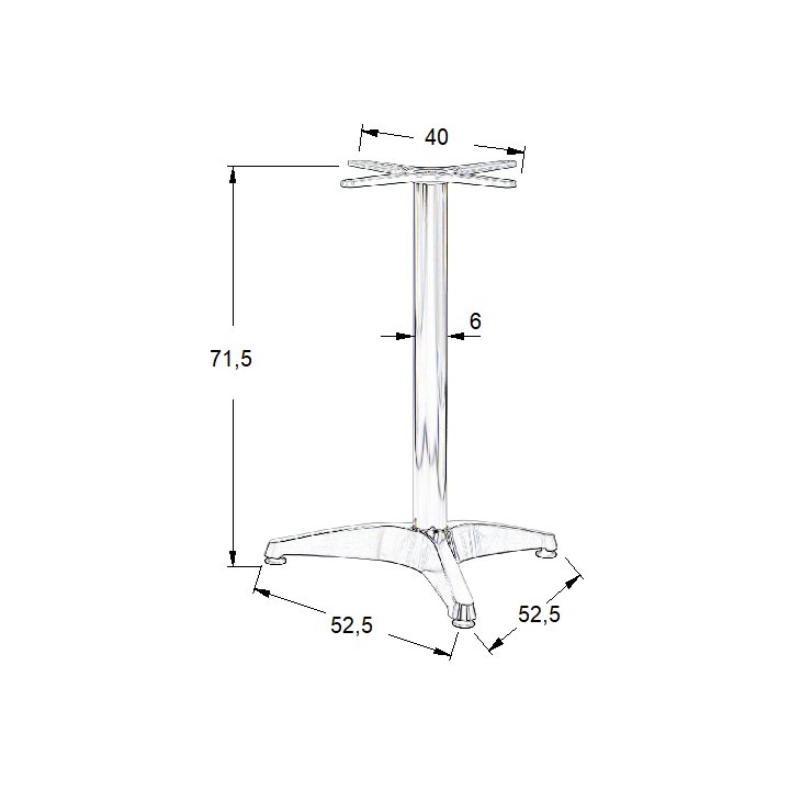 Podstawa do stolika aluminiowa SH-7002/A aluminium - ∅ 61 cm