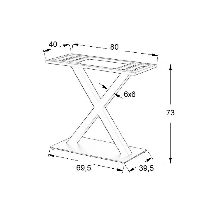 Podstawa do stolika metalowa SH-3007-2/B - 69,5x39,5 cm