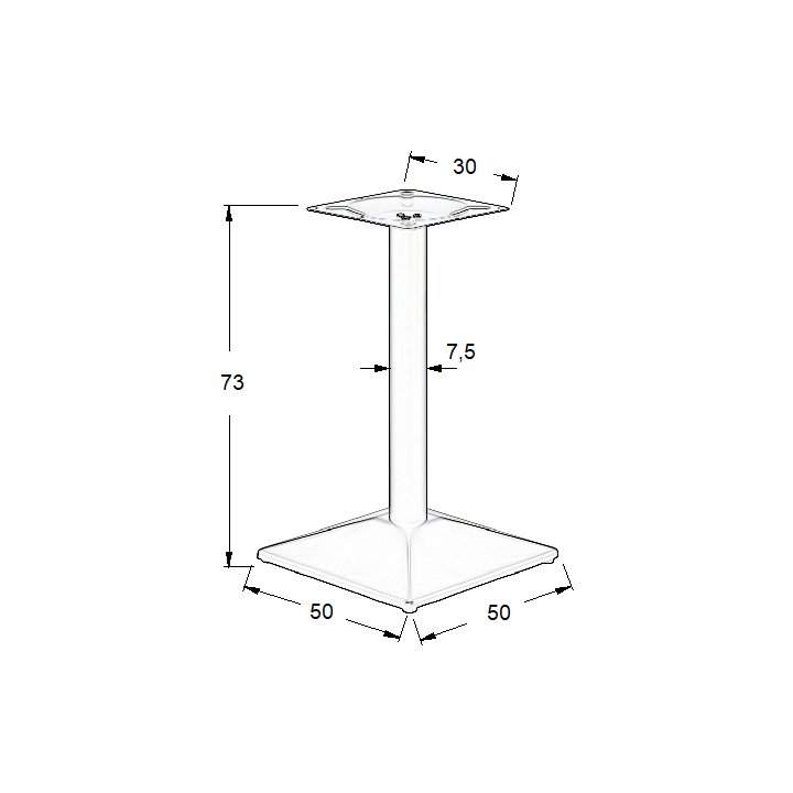Podstawa do stolika metalowa SH-4002-8/B - 50x50 cm