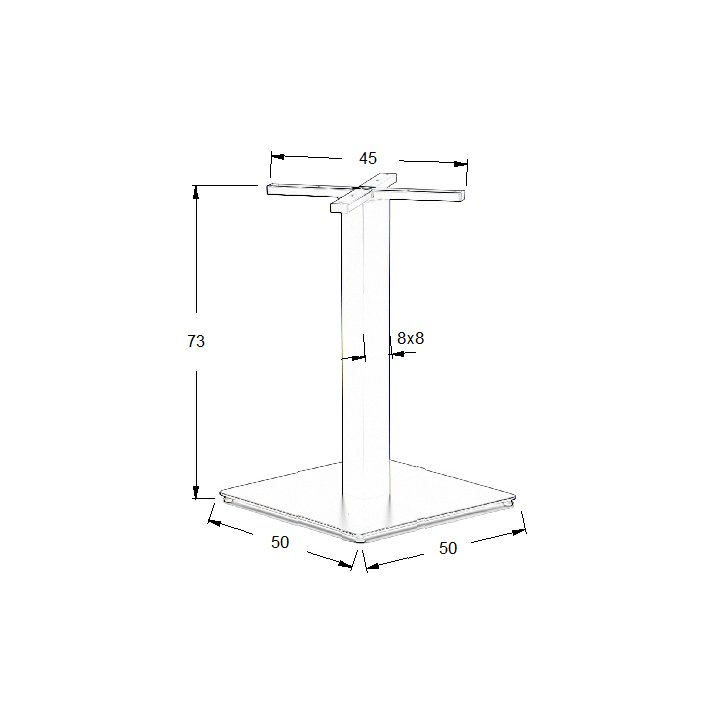 Podstawa do stolika metalowa SH-5002-6/B - 50x50 cm