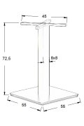 Podstawa do stolika ze stali nierdzewnej SH-3002-7/P polerowana - 55x55 cm