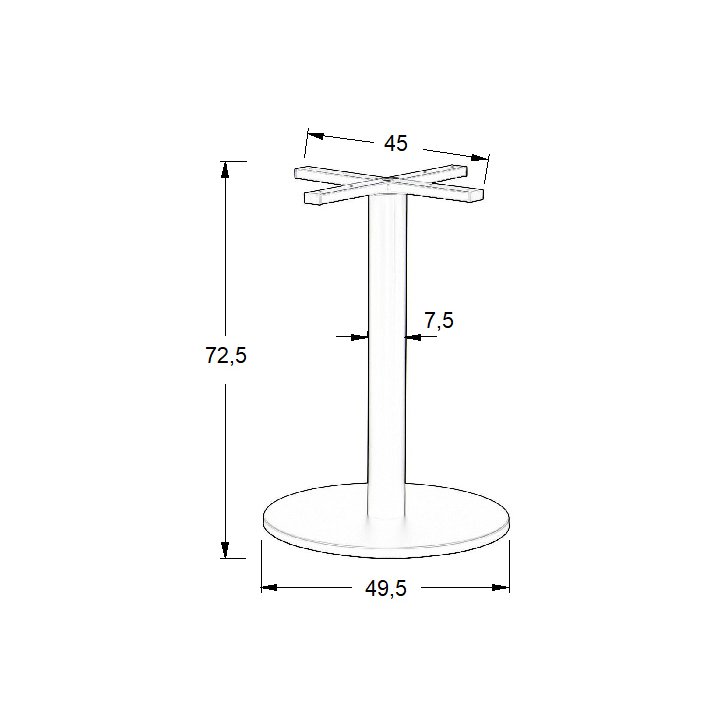 Podstawa do stolika metalowa SH-5001-7/B - ∅ 49,5 cm