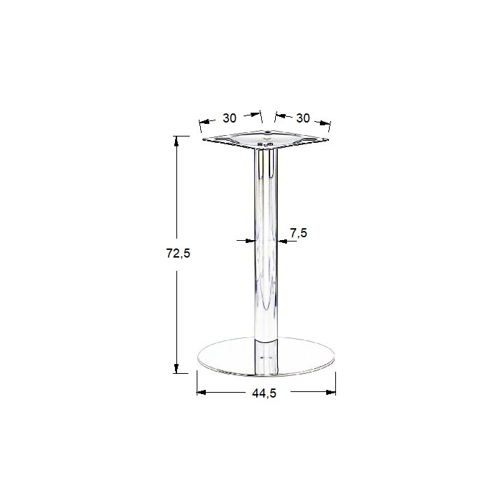 Podstawa do stolika ze stali nierdzewnej SH-3001-5/P polerowana - ∅ 44,5 cm