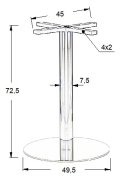 Podstawa do stolika ze stali nierdzewnej SH-3001-6/P polerowana - ∅ 49,5 cm