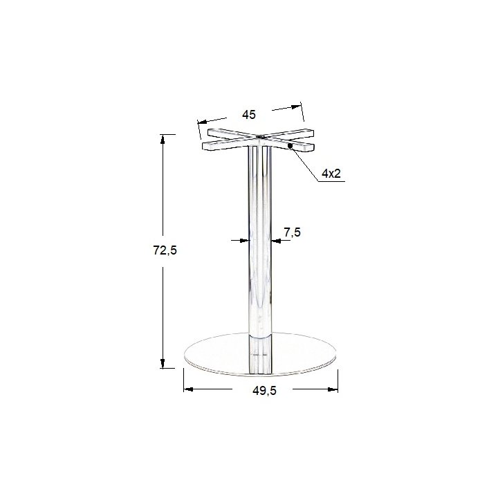 Podstawa do stolika ze stali nierdzewnej SH-3001-6/P polerowana - ∅ 49,5 cm