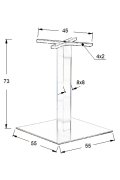 Podstawa do stolika ze stali nierdzewnej SH-3002-7/S szczotkowana - 55x55 cm