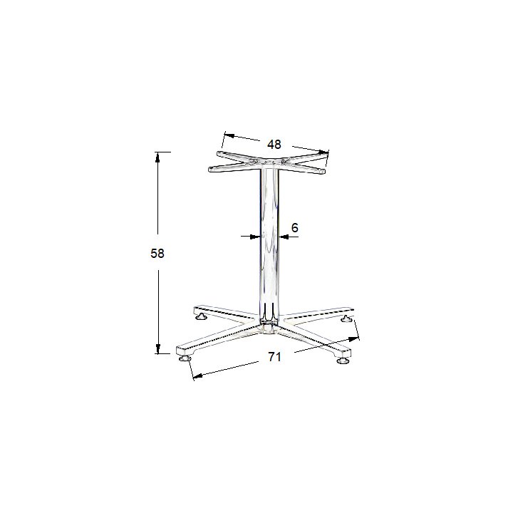 Podstawa do stolika aluminiowa SH-7700/L/A aluminium - 71x71 cm