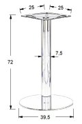 Podstawa do stolika ze stali nierdzewnej SH-3001-1/S szczotkowana - ∅ 39,5 cm