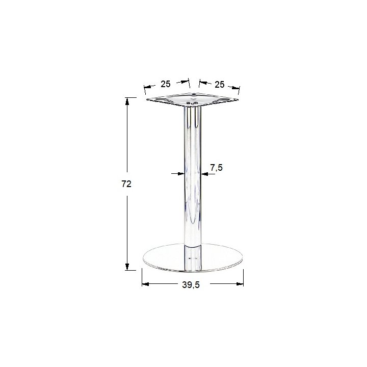 Podstawa do stolika ze stali nierdzewnej SH-3001-1/S szczotkowana - ∅ 39,5 cm