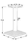 Podstawa stolika żeliwna SH-5014-1/60/B - 41x41 cm