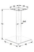 Podstawa do stolika metalowa SH-5002-1/60/B - 40x40 cm