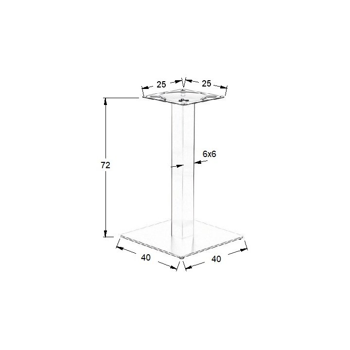 Podstawa do stolika metalowa SH-5002-1/60/B - 40x40 cm