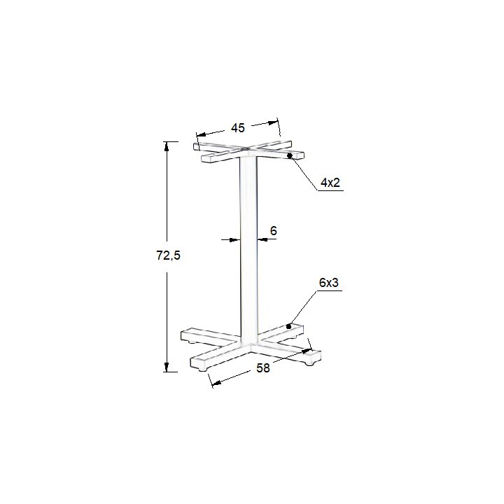 Podstawa do stolika metalowa SH-3046-1/B - 58x58 cm