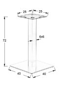 Podstawa do stolika ze stali nierdzewnej SH-3002-1/60/P polerowana - 40x40 cm
