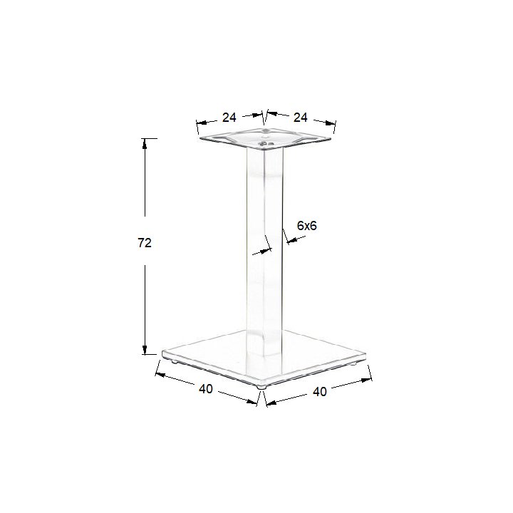 Podstawa do stolika metalowa SH-2011-1/60/B - 40x40 cm