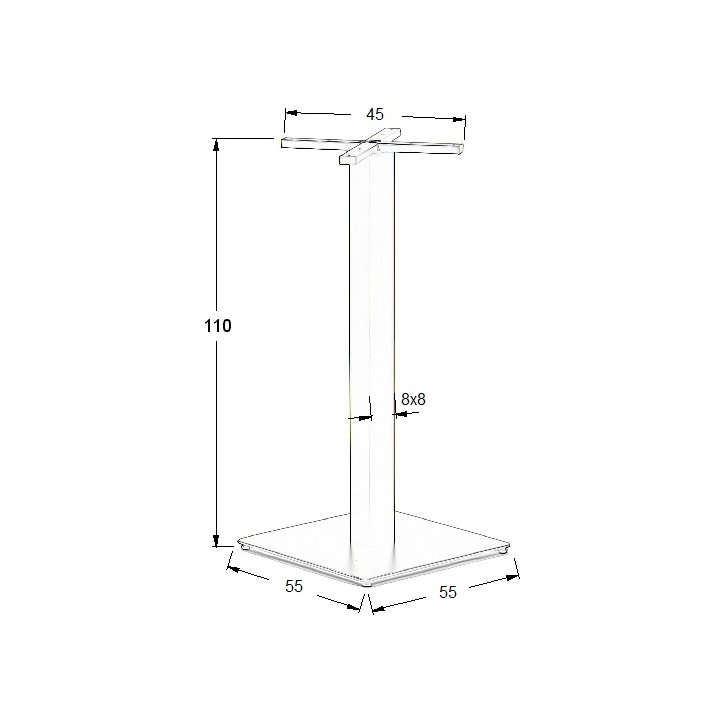 Podstawa do stolika metalowa SH-5002-7/H/B - 55x55 cm