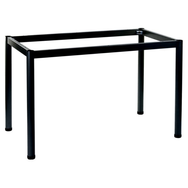Stelaż biurka z nogą okrągłą NY-A057/196/O - 196x76 cm, czarny