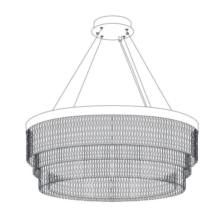 Lampa wisząca GLORIA LED kryształowa złota 60 cm