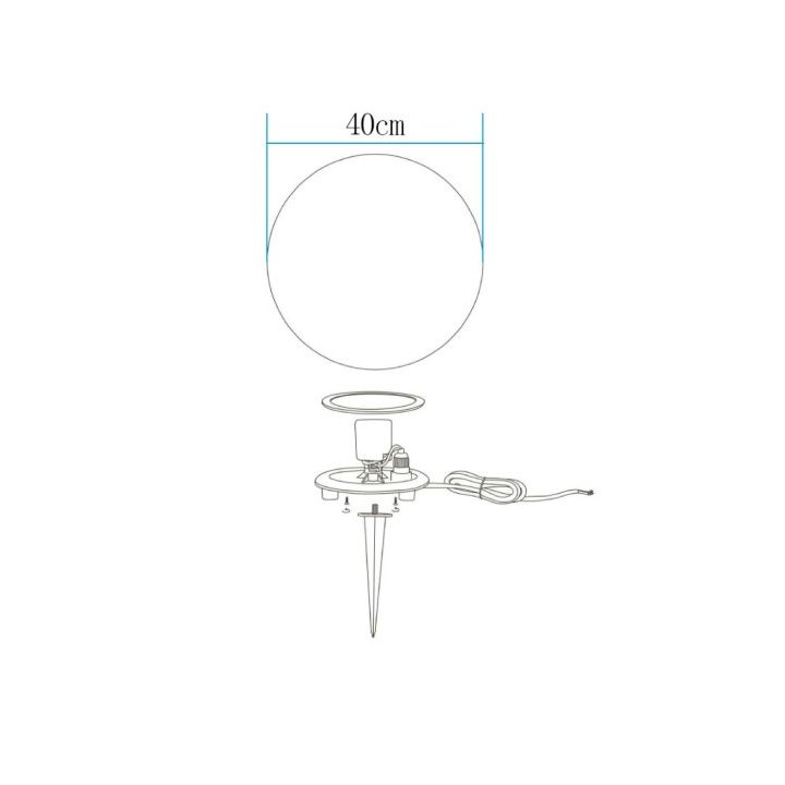 Lampa ogrodowa kula BALL M biała 40 cm