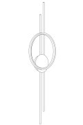 Lampa ścienna ECLIPTICA LED złota 100 cm