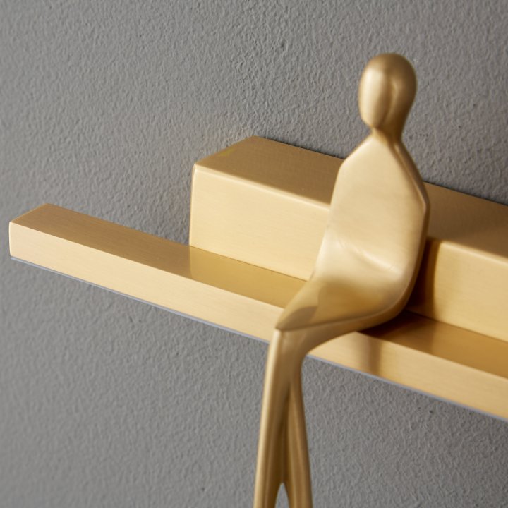 Lampa ścienna led AMICI złota 31 cm